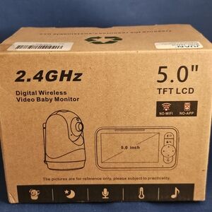 5" Video Baby Monitor 2.4GHz Digital Wireless Camera Night Vision No WiFi LCD